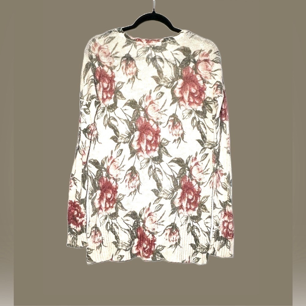 Abercrombie & Fitch Floral Boat Neck Long-Sleeved High-Low Sweater, S - Picture 5 of 15